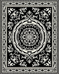 Ornate Black White Mandala Rug