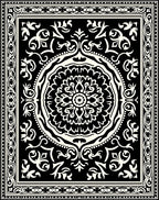 Ornate Black White Mandala Rug