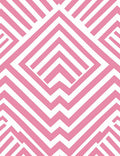 Pink White Geometric Maze Pattern Rug