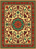 Ornate Floral Medallion Pattern Rug