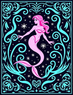 Mermaid Whimsy Floral Scroll Rug
