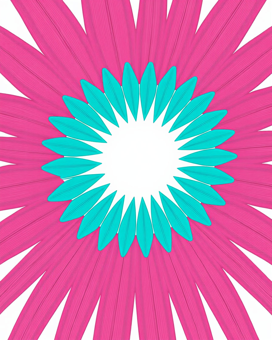 Bright Pink and Teal Petal Radiance Rug