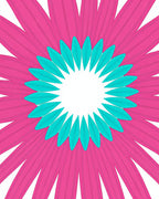 Bright Pink and Teal Petal Radiance Rug