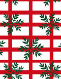 Bold Red Lattice Green Foliage Rug