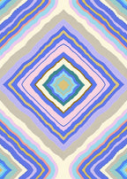 Pastel Diamond Geometric Layered Rug