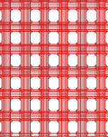 Symmetric Red Line Pattern Rug