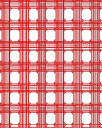 Symmetric Red Line Pattern Rug