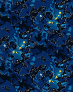 Deep Blue Abstract Organic Design Rug