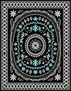 Intricate Mandala Floral Pattern Rug
