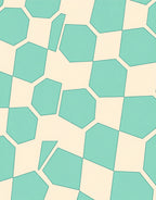 Teal Geo Mosaic Pattern Rug