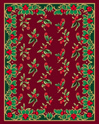 Cherries And Leaf Garland Border Design Rug