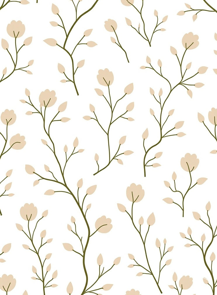 Pale Floral Branches Delicate Pattern Rug