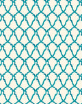 Teal Geometric Lattice Over Cream Rug
