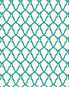Teal Geometric Lattice Over Cream Rug