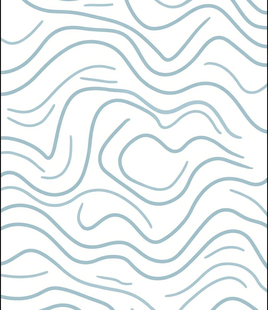 Abstract Wavy Line Pattern Rug