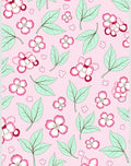 Pink Floral Leaves Design Rug