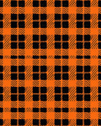Orange Black Plaid Pattern Rug