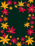 Crimson Yellow Leaf Pattern Rug
