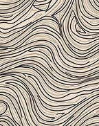 Beige and Black Swirl Wood Grain Rug