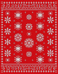 Red Snowflake Patterned Winter Rug