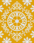 Golden Snowflakes Mandala Pattern Rug