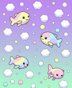 Pastel Fish Cloud Pattern Design Rug