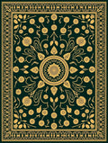 Golden Floral Meadow Pattern Rug