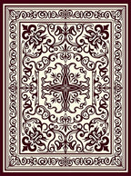 Elaborate Floral Scrollwork Pattern Rug