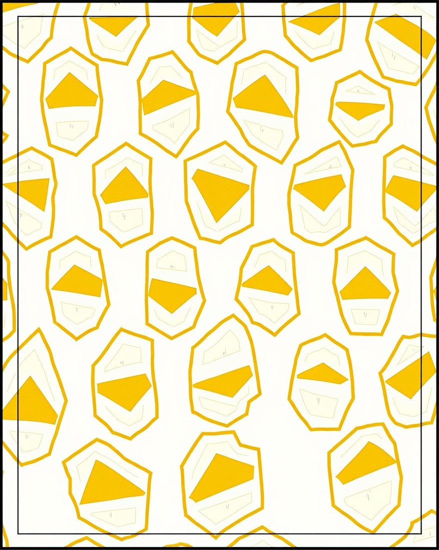 Yellow Abstract Polygon Pattern Design Rug