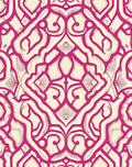 Vibrant Fuchsia Scrollwork Lattice Rug