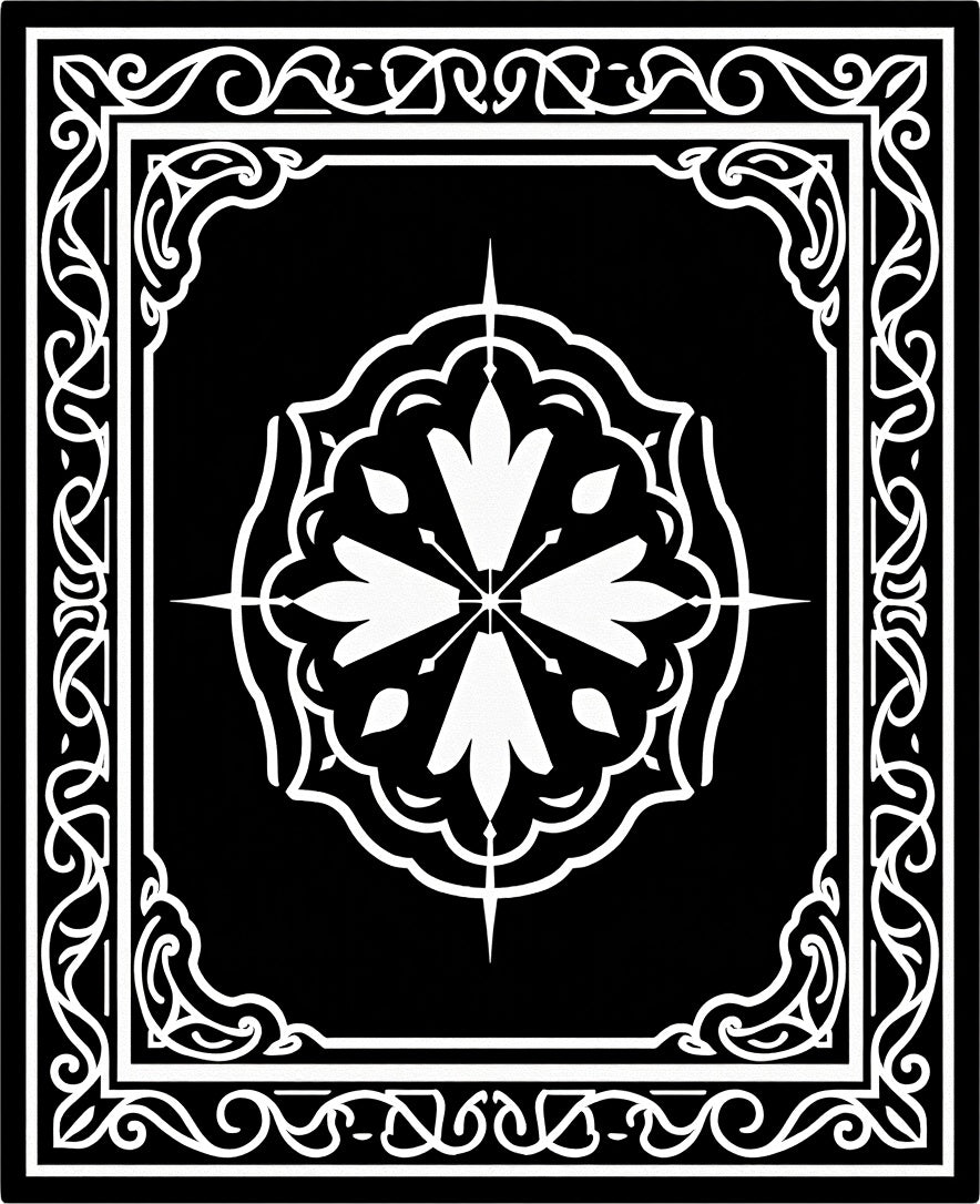 Monochromatic Medallion Ornate Border Design Rug