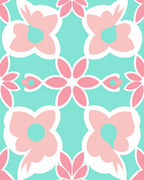 Pastel Floral Lattice Pattern Rug