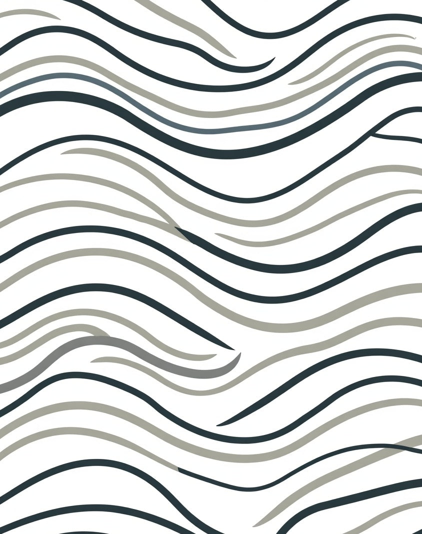 Abstract Wavy Line Pattern Rug