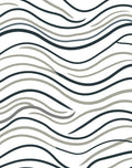 Abstract Wavy Line Pattern Rug