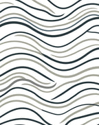 Abstract Wavy Line Pattern Rug