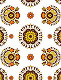 Retro Floral Sunburst Pattern Rug