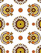 Retro Floral Sunburst Pattern Rug