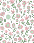 Pink Daisy Floral Pattern Rug