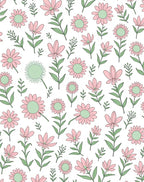 Pink Daisy Floral Pattern Rug