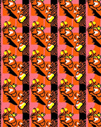 Bold Orange Pink Graphic Pattern Rug