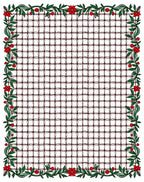 Red Floral Lattice Border Design Rug