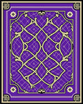 Intricate Purple Gold Lattice Design Rug