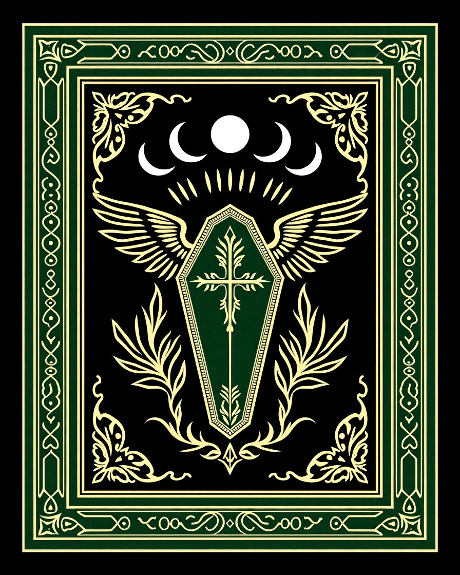 Gothic Shield With Wings Pattern Rug