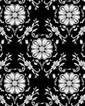 Ornate Floral and Vine Monochromatic Design Rug