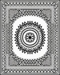 Intricate Black White Mandala Design Rug
