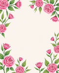 Pink Rose Blossom Floral Pattern Rug