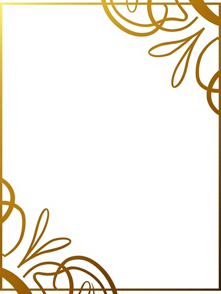 Golden Swirl Elegant Frame Rug