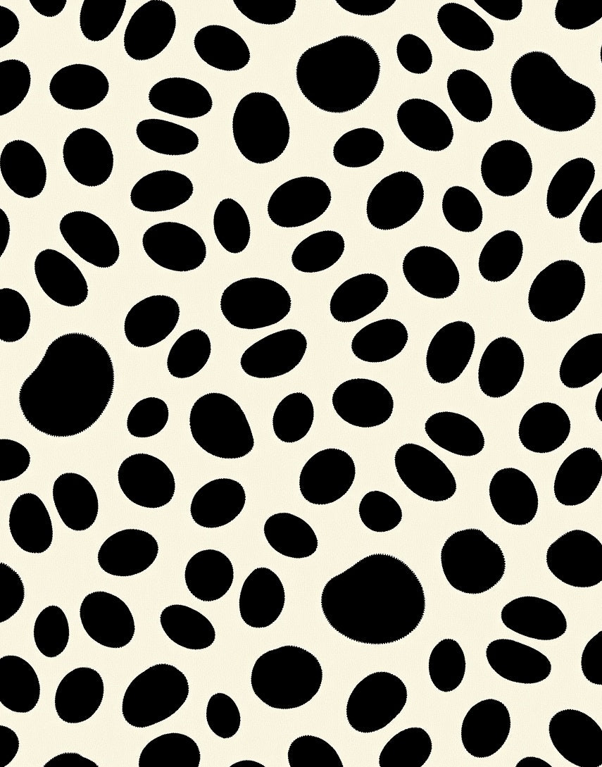 Spotted Cream Black Contemporary Rug
