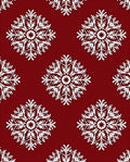 Crimson Snowflake Inspired Pattern Rug
