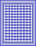 Bold Blue Geometric Lattice Pattern Rug